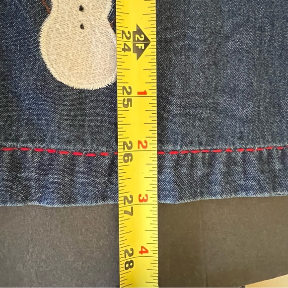 Womens Sz 1X Holiday Embroidered Button Down Denim Shirt Top New Direction - Picture 10 of 10